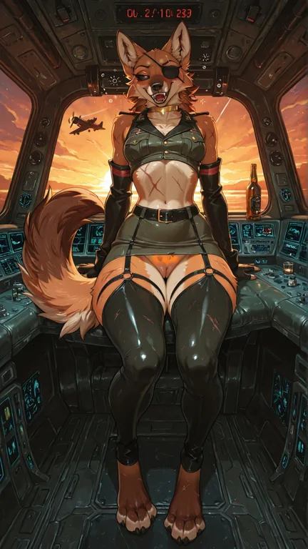 Femme Fatale Pilot in WWII Cockpit