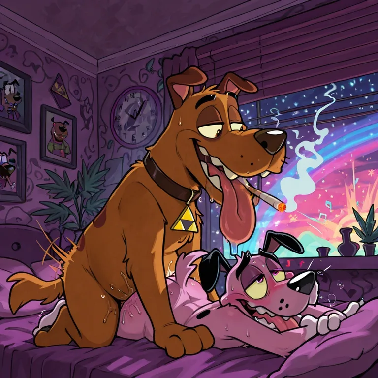 Courage the Cowardly Dog Stoned in Romantic Ambiance