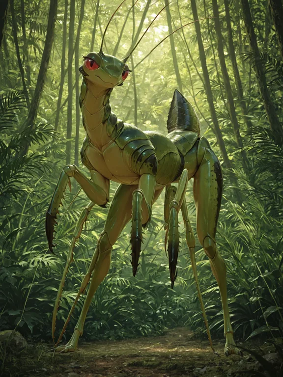Mantis Quadruped in Vibrant Jungle