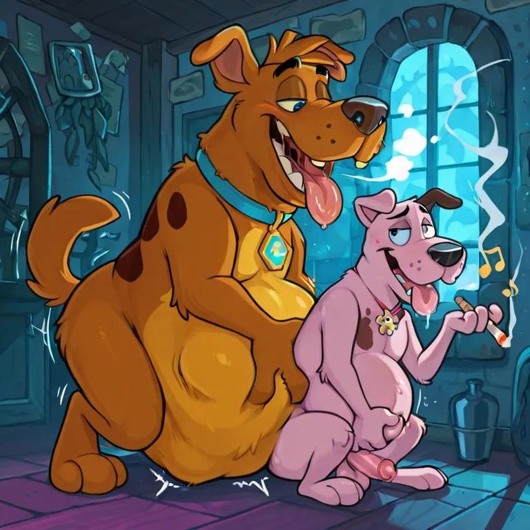 Courage the Cowardly Dog Nude with Scooby Doo Characters