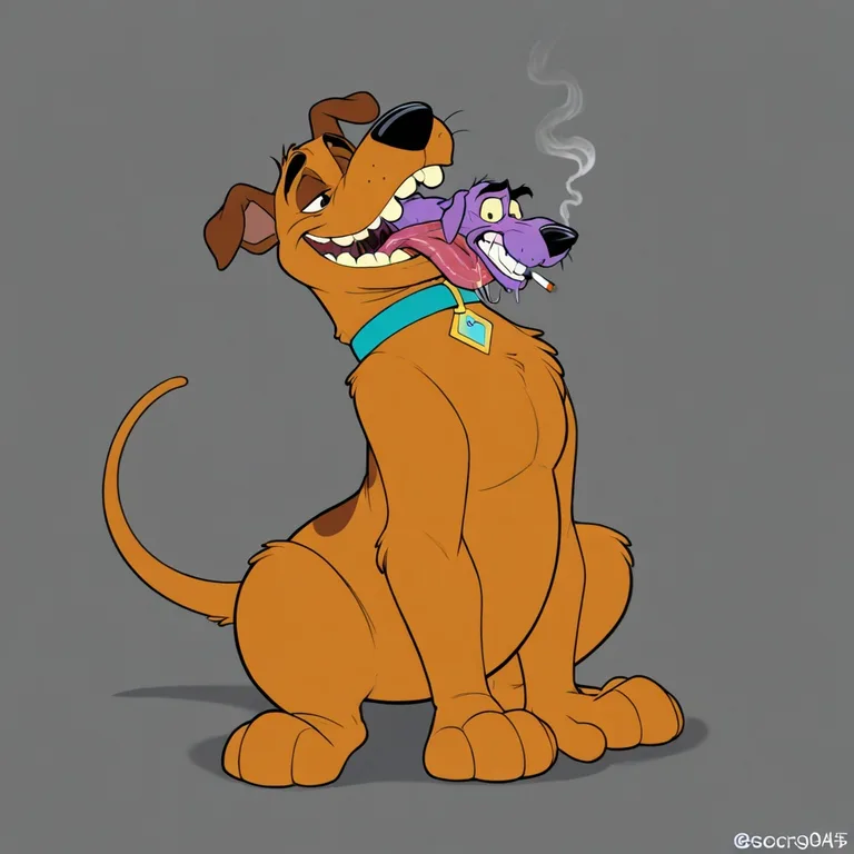 Courage the Cowardly Dog Smoking Marijuana with Scooby-Doo Scooby_doo