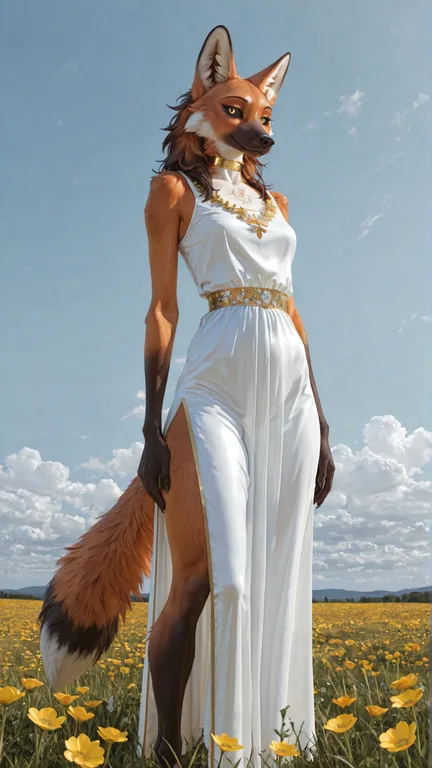 Maned Wolf Woman in Ukrainian Dress