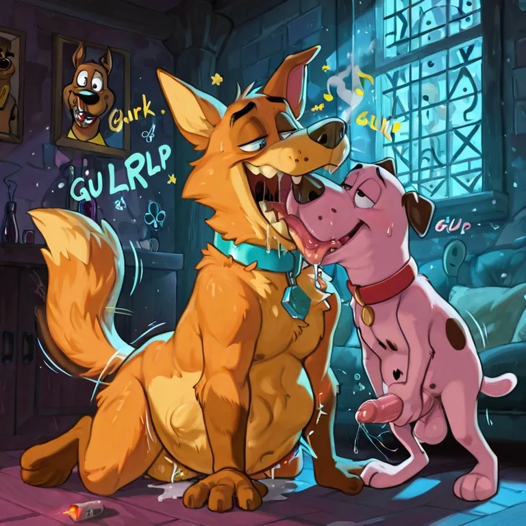 Courage the Cowardly Dog Orgy: Toony Males in Rainbow Scene