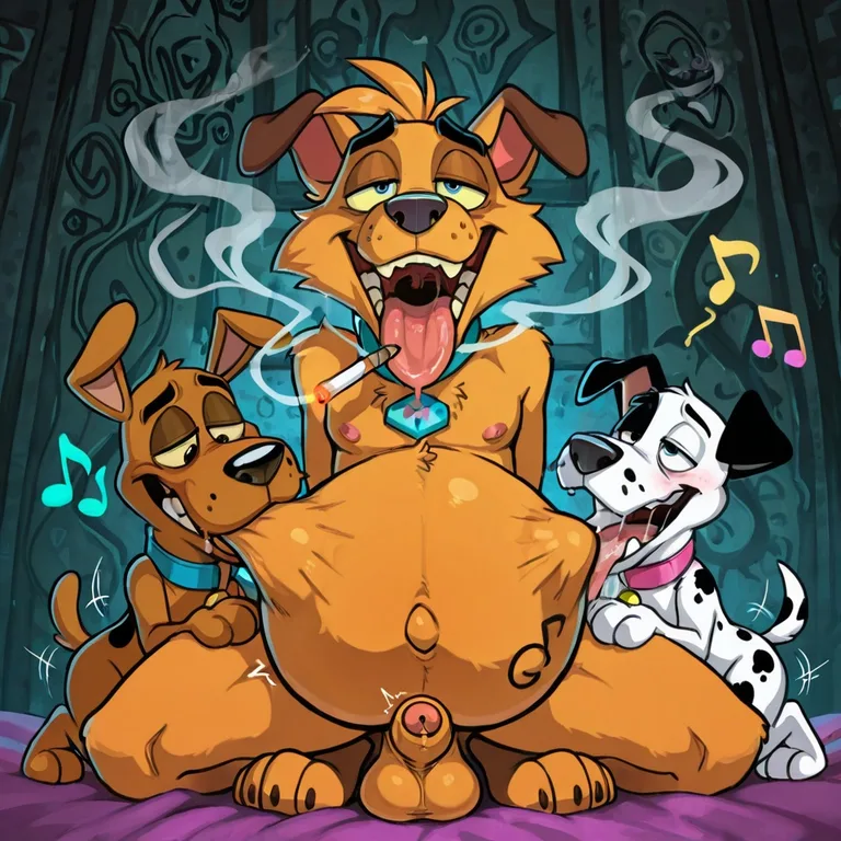 Courage the Cowardly Dog in Surreal Vore Orgy