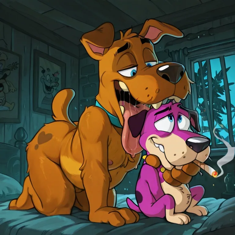 Courage the Cowardly Dog as Nude Anthro Male
