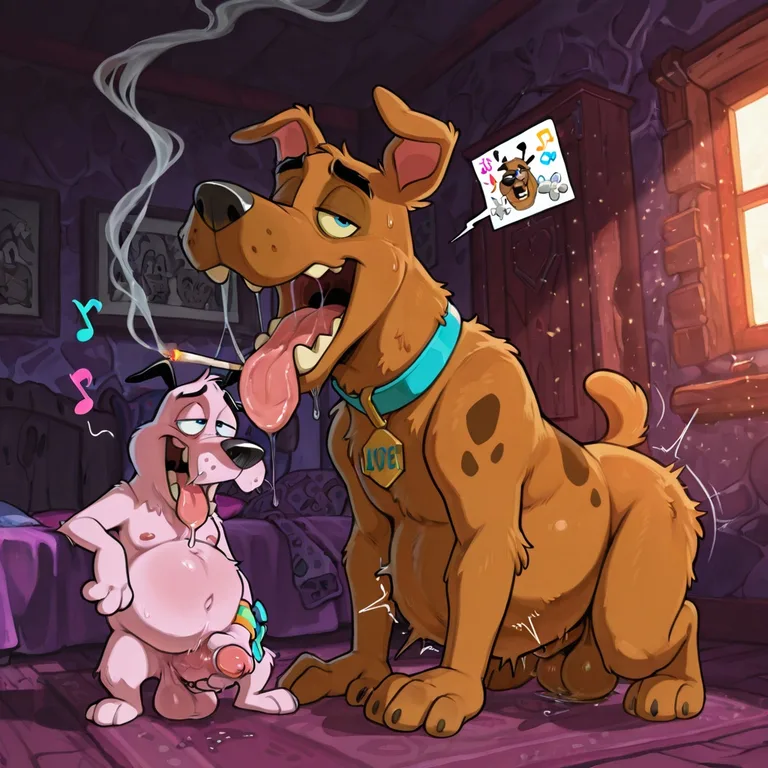Courage the Cowardly Dog in Wild Orgy Scene