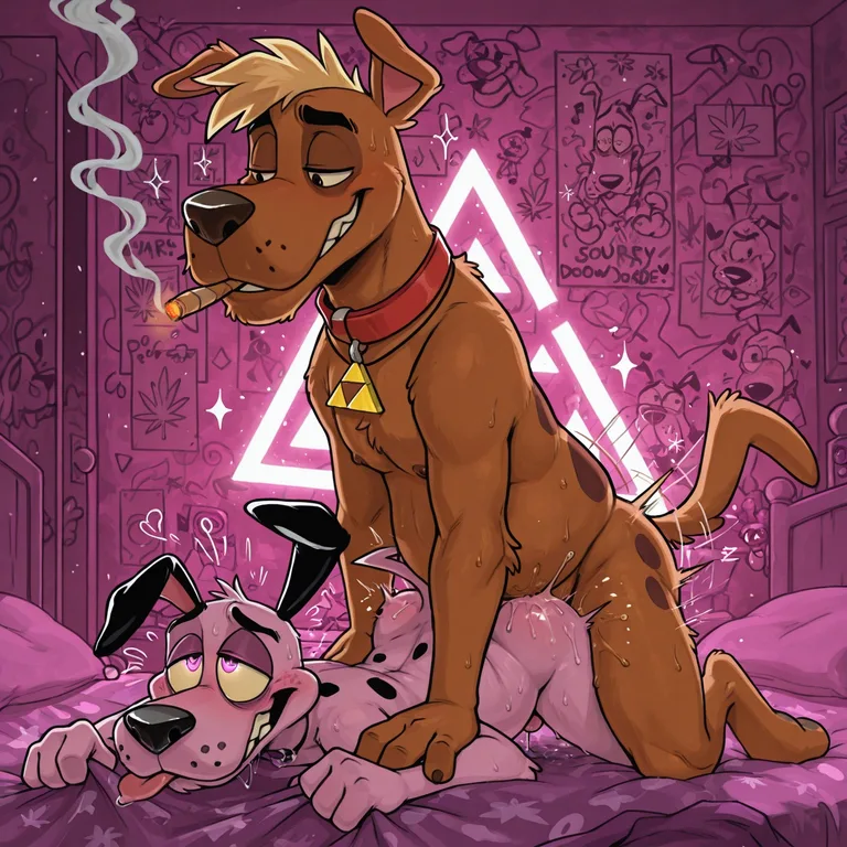 Courage the Cowardly Dog and Scooby-Doo Stoned Adventure Sexy Toon