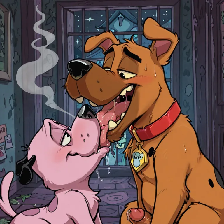 Stoned Courage the Cowardly Dog in Intimate Encounter
