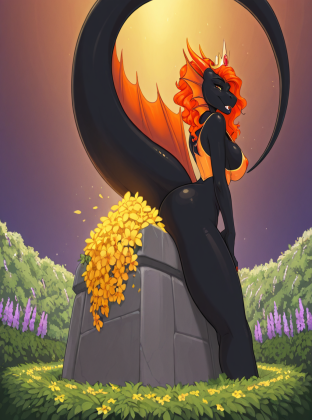 Regal Feline Queen in Castle Garden