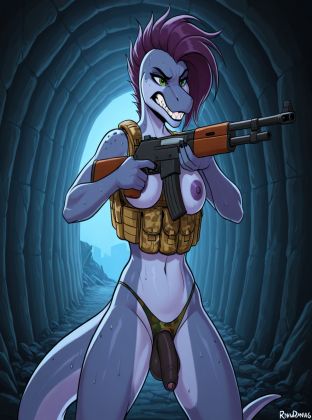 Blue Raptor Warrior in Ruined Bunker