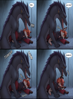 Feral Dragon and Fox Confrontation in Tunnel