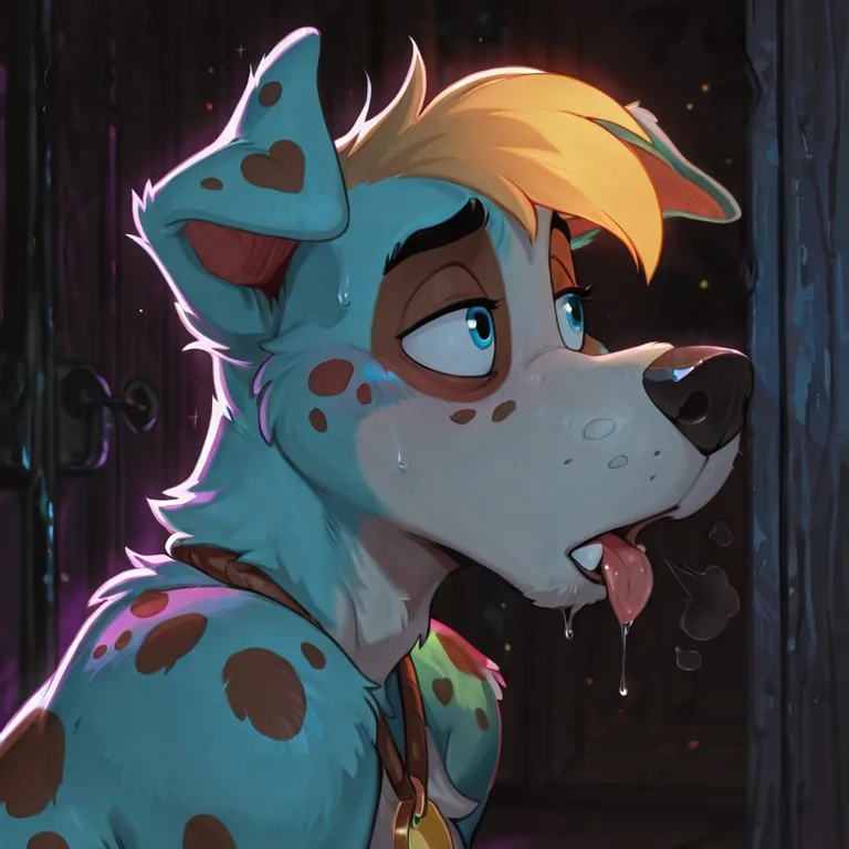 Courageous Anthro Fox with Neon Rainbow Fur