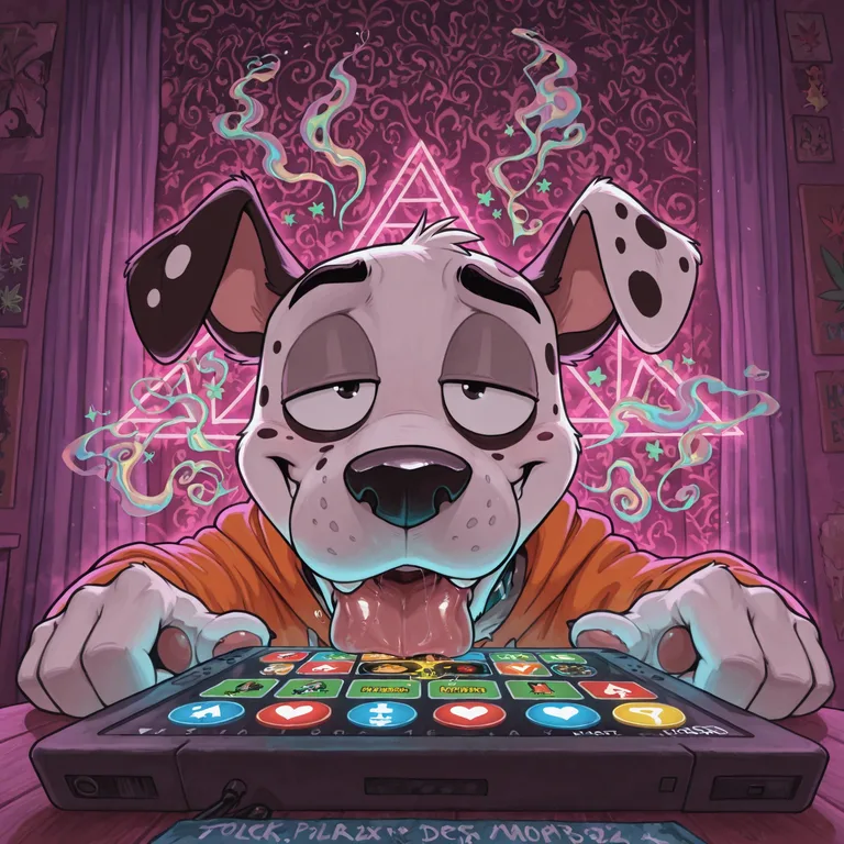 Stoner Dog Playing Video Games