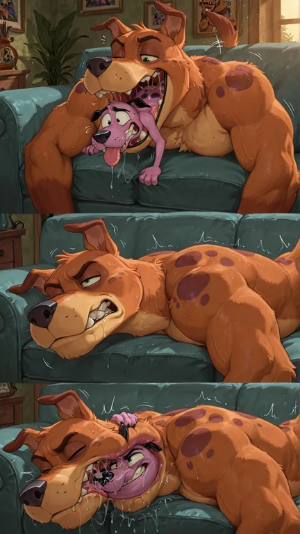 Courage the Cowardly Dog and Friends on Sofa