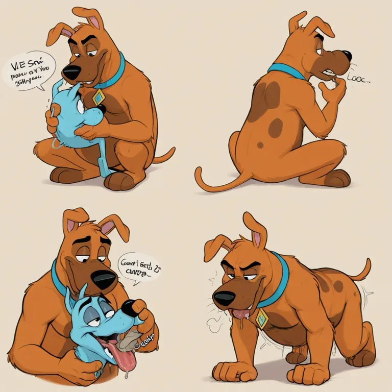 Courage the Cowardly Dog with Scooby Doo in Oral Vore Scene