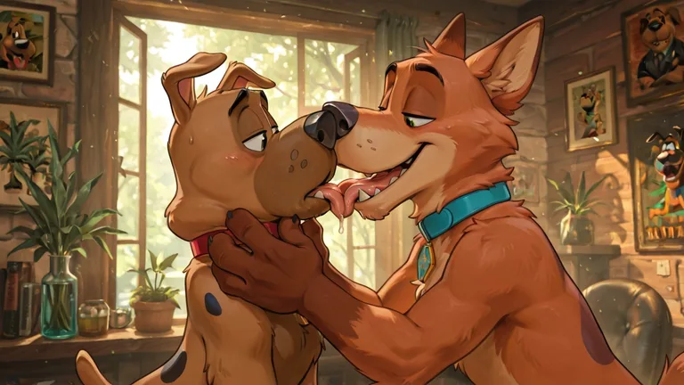Furry Stoner Dogs Sharing a Smoke