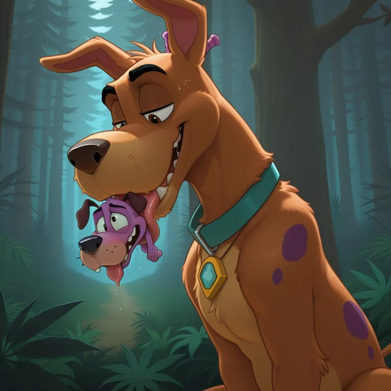 Courage the Cowardly Dog and Spyro the Dragon Stoner Scene Male