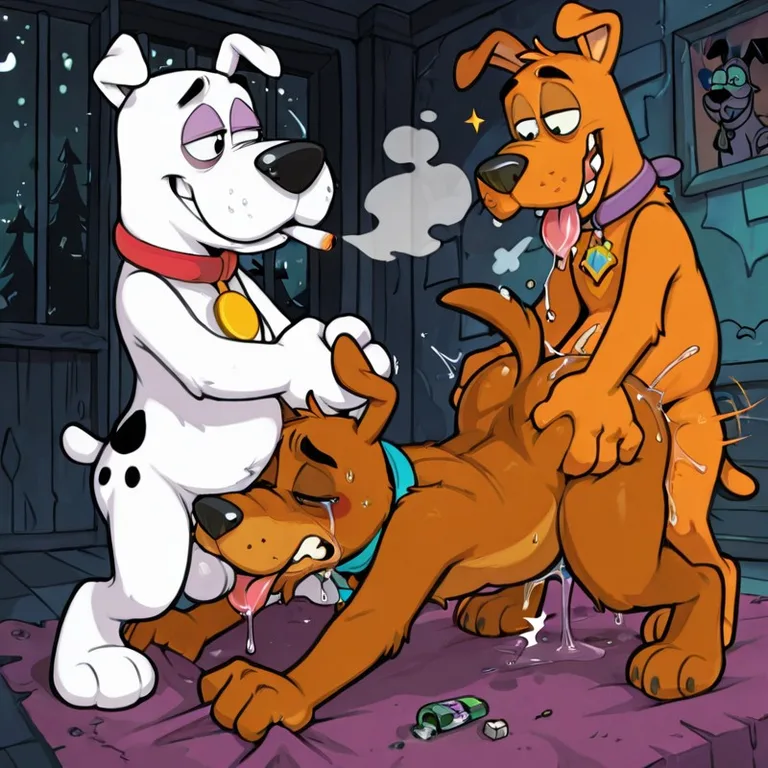 Anthro Fox-Wolf in Seductive Marijuana Scene