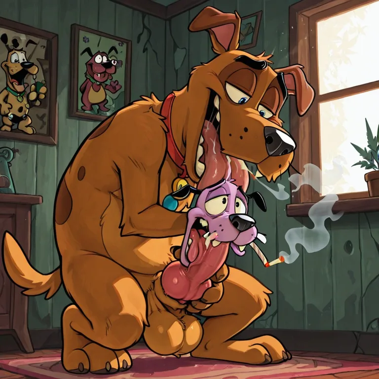 Courage the Cowardly Dog Enjoying Stoner Moment