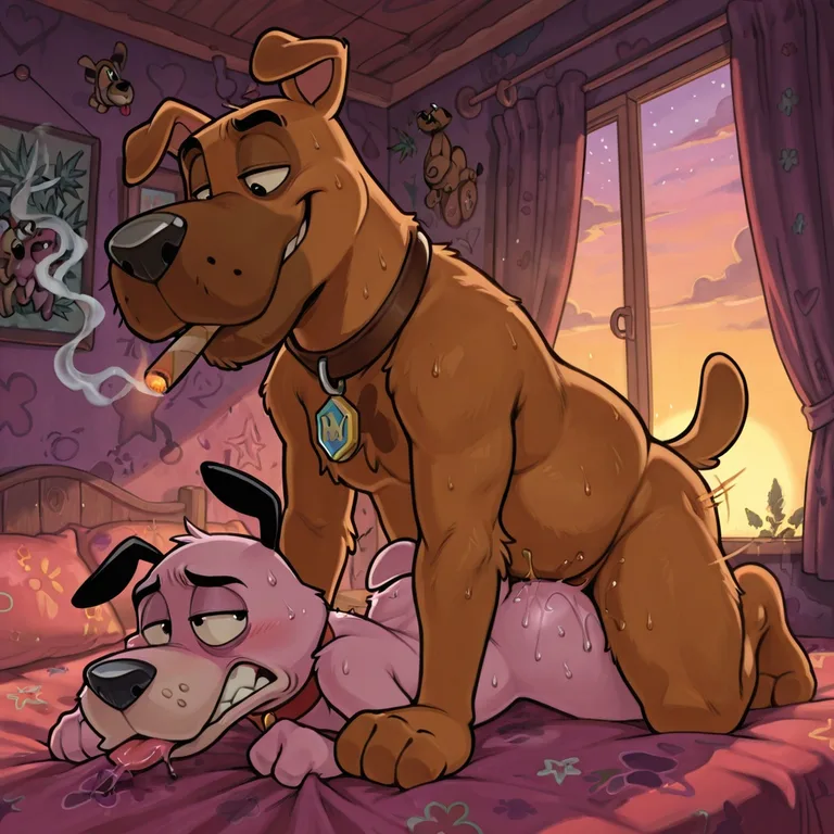 Courage the Cowardly Dog in a Stoned Scooby-Doo Adventure