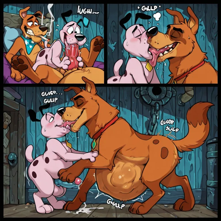 Courage the Cowardly Dog Engulfed in Surreal Stoner Nightmare