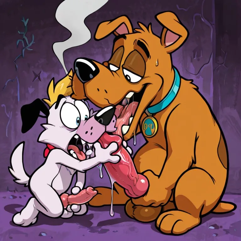 Courage the Cowardly Dog and Stoner Friend Gay Male