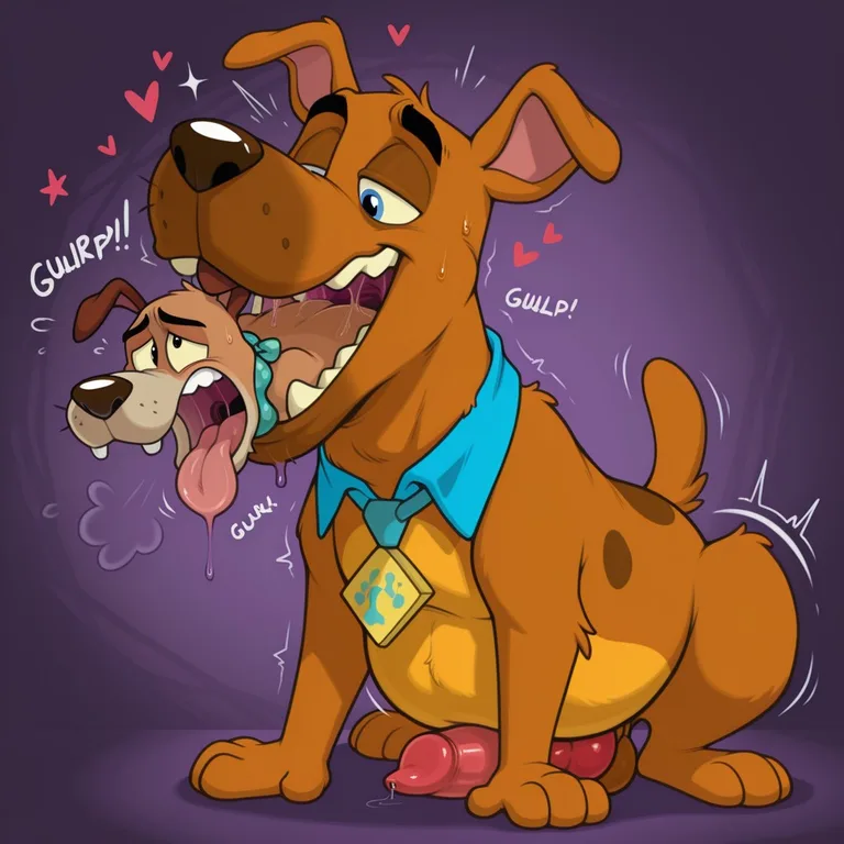 A Courageous Dog And A Rainbow Collared Canine Share A Romantic Ambiance
