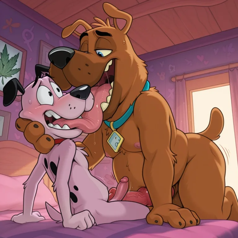 A Courageous Canine in a Romantic Meadow