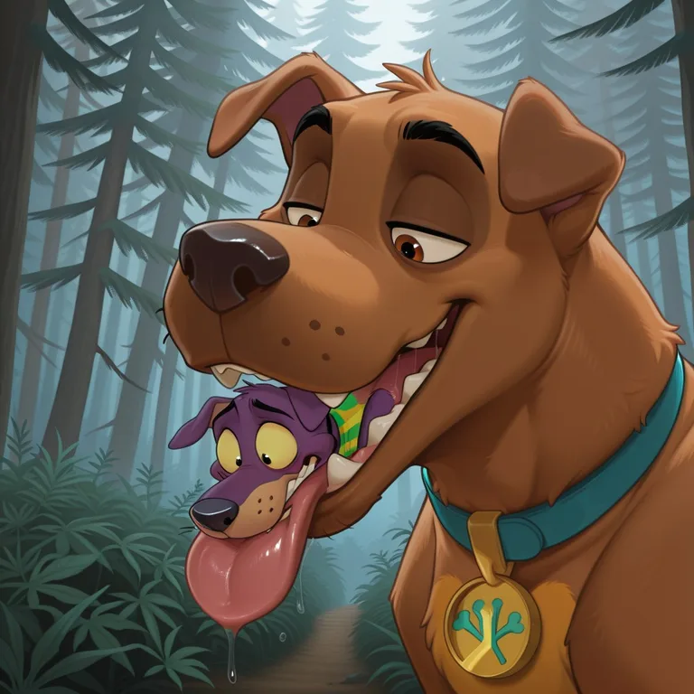 Courage the Cowardly Dog and Scooby-Doo Relaxing Together