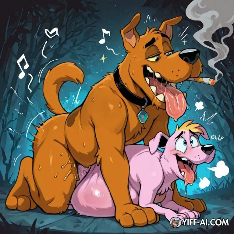 Courage the Cowardly Dog in Rainbow Vore Scene