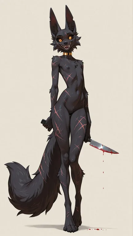 Battle-Scarred Black Labrador Yandere