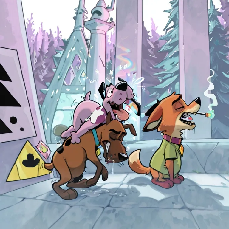 Courage the Cowardly Dog and Scooby Doo Stoned