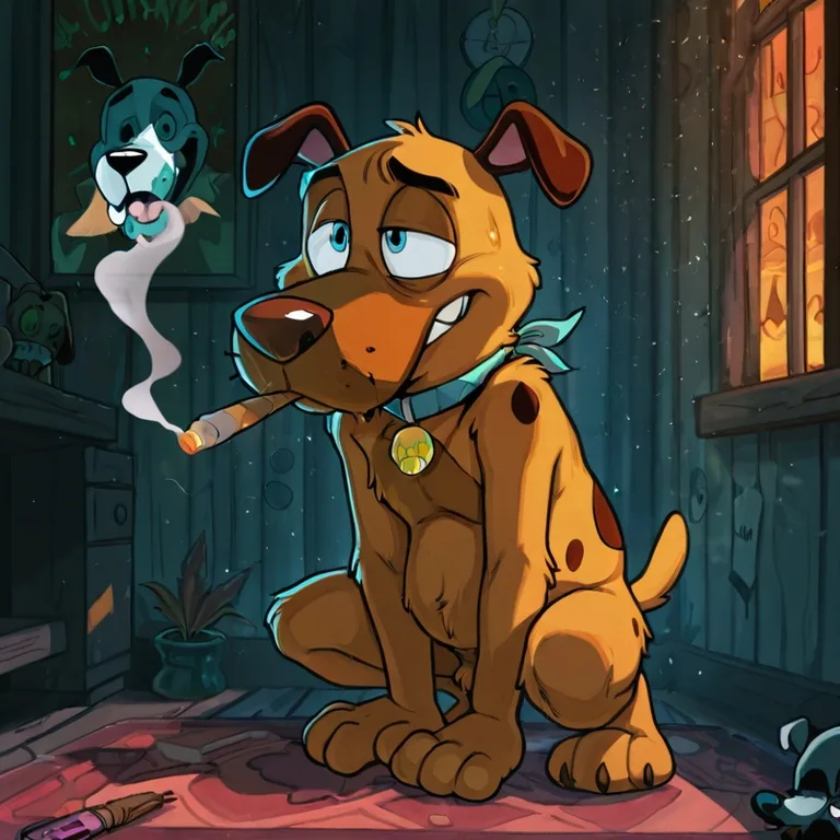 Courage the Cowardly Dog: Nude Anthro in Seductive Pose