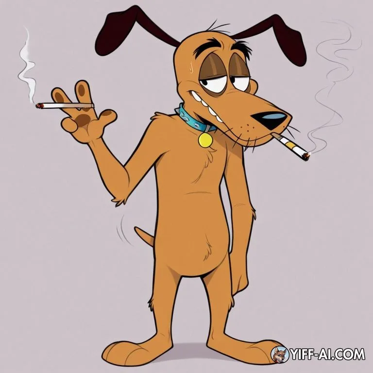 Anthro Courage Smoking Marijuana