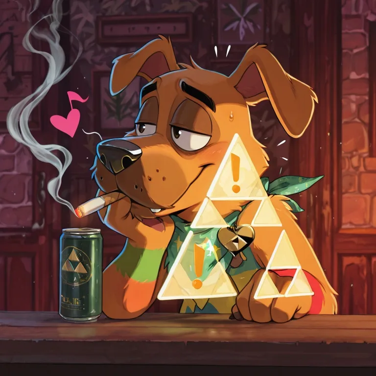 Stoned Furry Character with Neon Fur