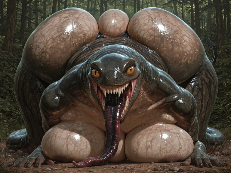 photorealism, fellatio_horror, leech, faceless, grotesque, d