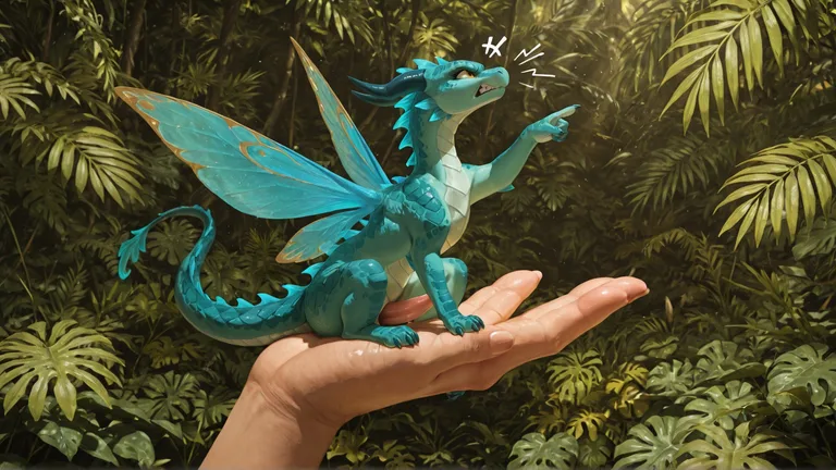 Feral Fairy Dragon on Human Hand