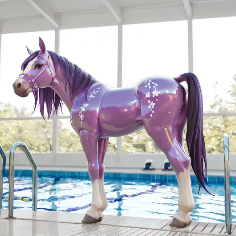 Inflatable Horse by Poolside
