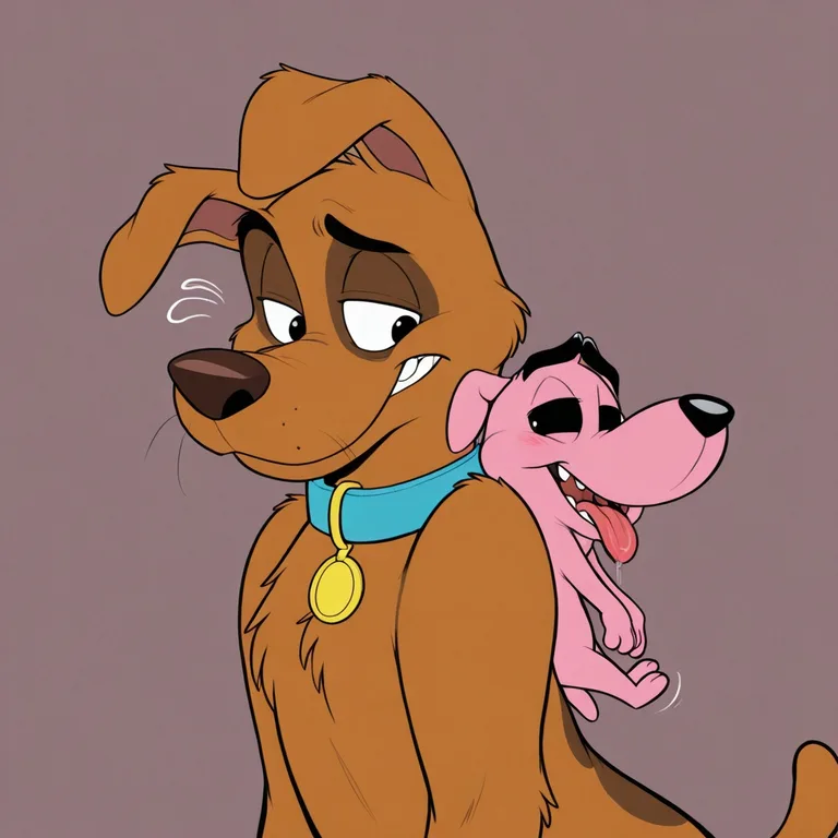 Courage the Cowardly Dog and Scooby-Doo in Suspenseful Scene