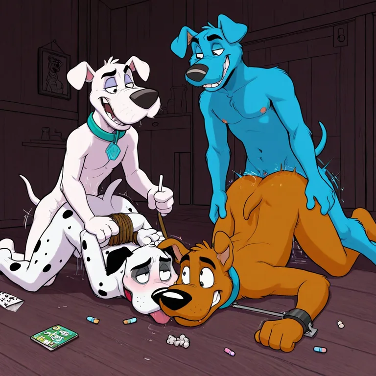 Furry Characters Engaging in Wild Party