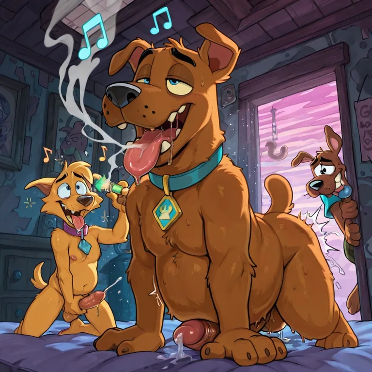 Courage the Cowardly Fox in Neon Party Scene