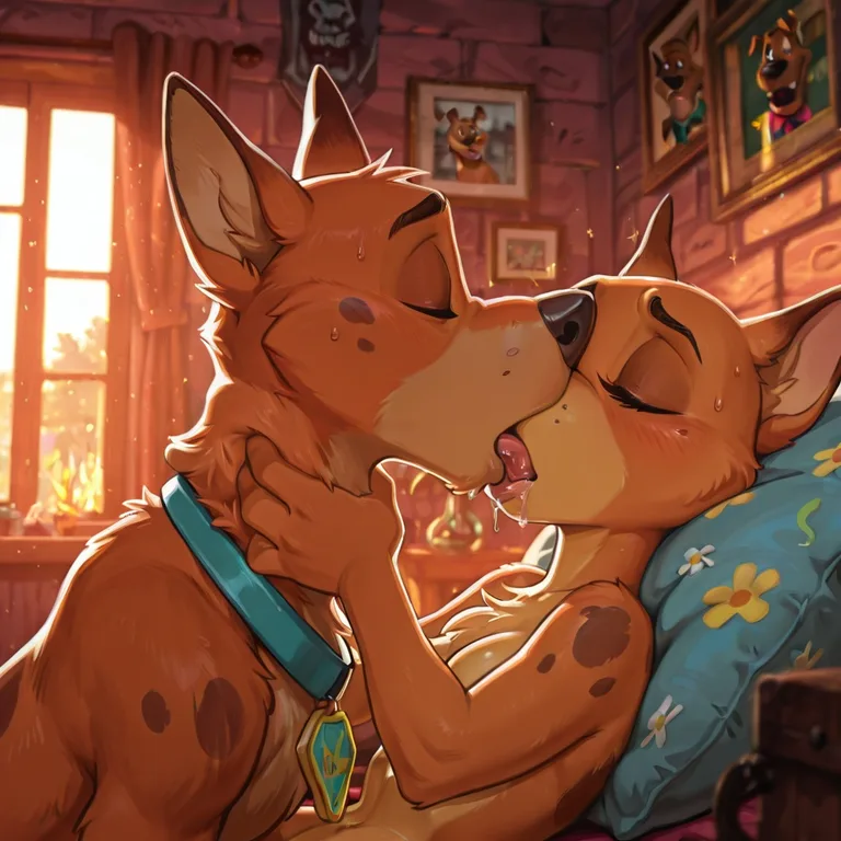 Courage and Scooby Share a Kiss