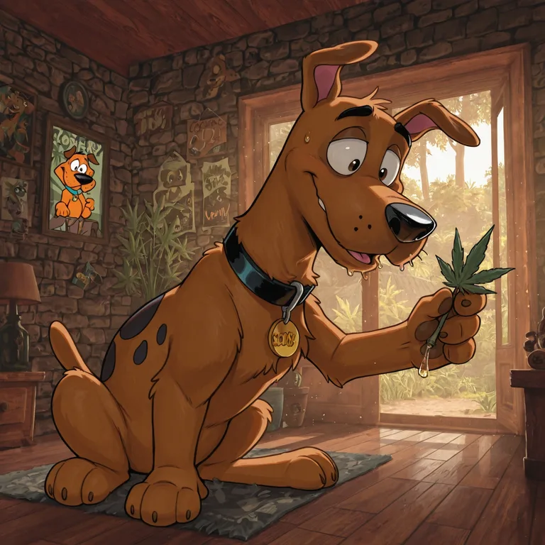 Scooby-Doo and Courage Enjoying 90s Cartoon Fun