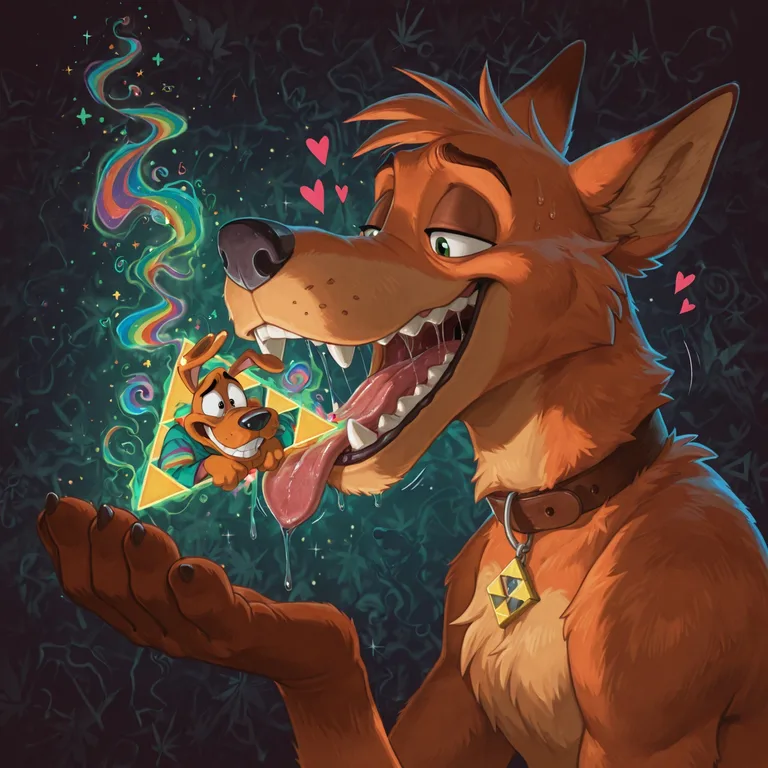 Courage the Cowardly Dog as Neon Rainbow Furry