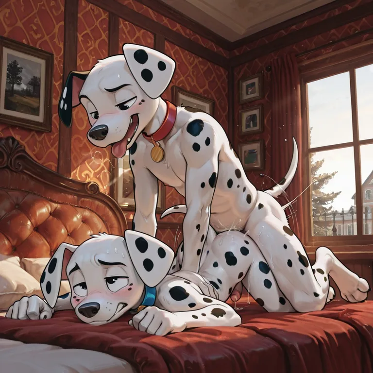 Dalmatian Puppies Playing Together