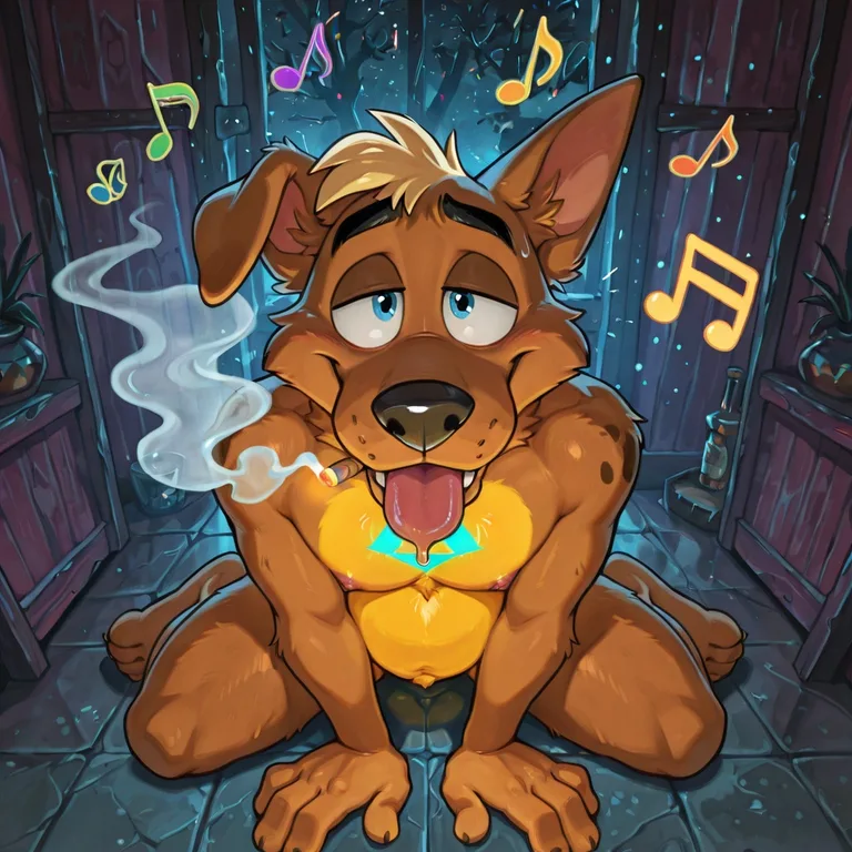 Courage the Cowardly Fox in Trippy Vore Scene