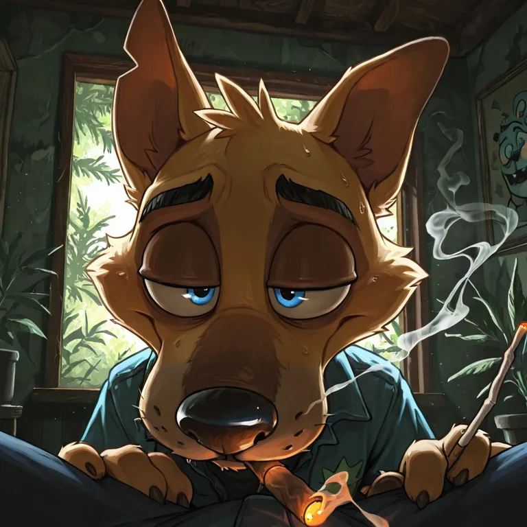 Courage the Cowardly Dog as a Stoner Wolf