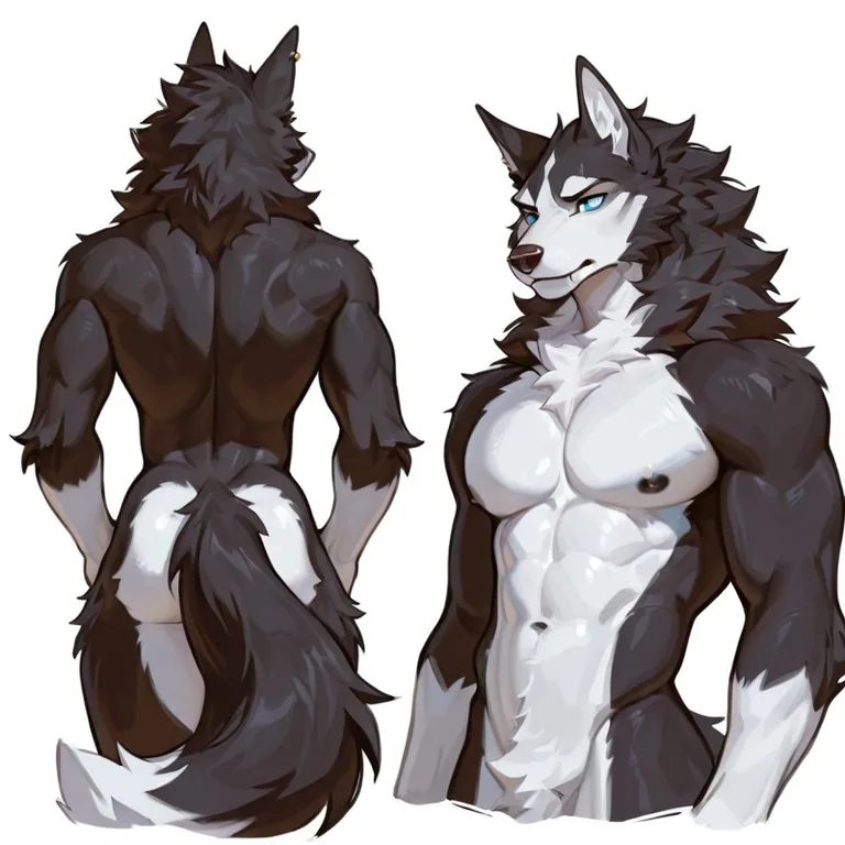 Alaskan Malamute Character Sheet Front And Back Views