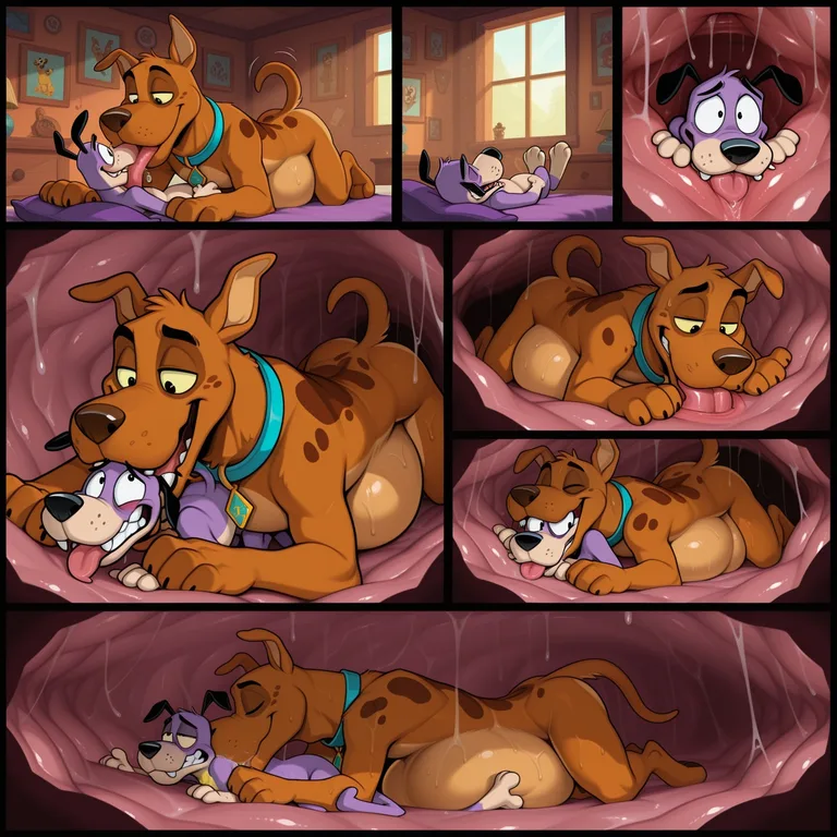 Courage The Cowardly Dog In Scooby's Stomach