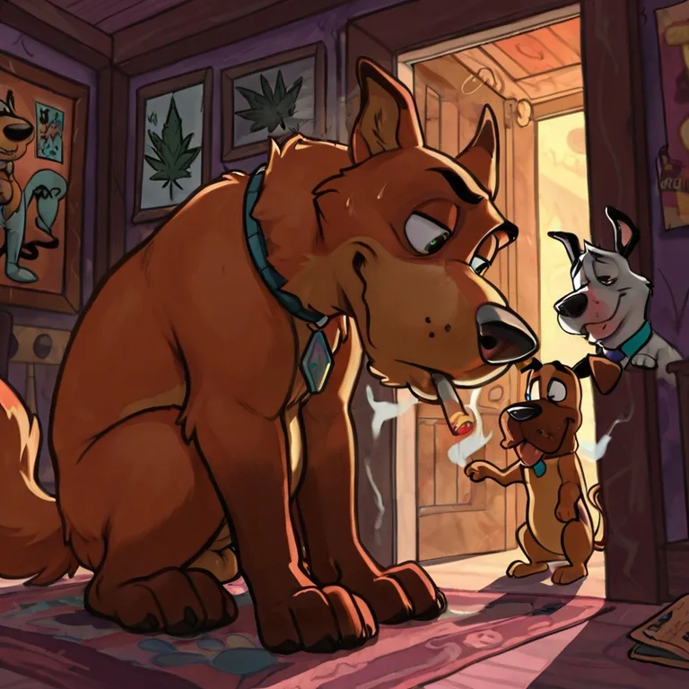 Courage the Cowardly Dog Relaxes with Cannabis